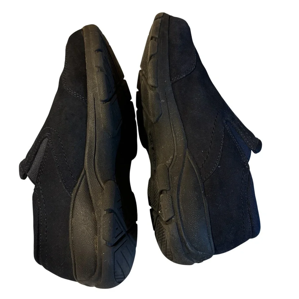 Lands End Womens Navy Blue Suede All Weather Slip On Loafers Shoes 7D 444684